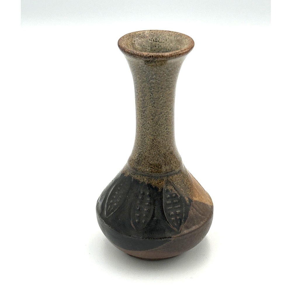 Vtg Robert Maxwell Pottery Craft USA Vase Stoneware California Earth Tones